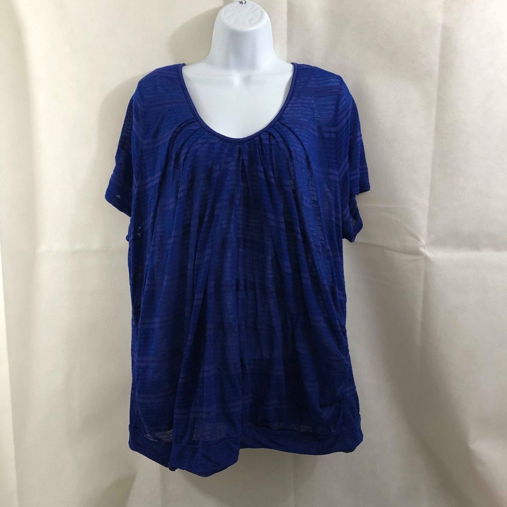 Calvin Klein Blue Pop-over Blouse Sz 3X